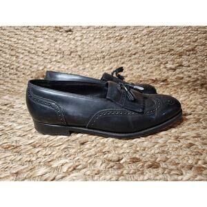 Florsheim Imperial Dress Shoes Men's Sz. 10 Black Wingtip Leather Loafers